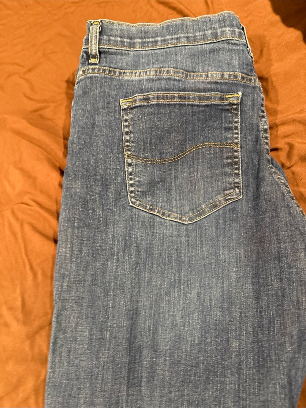 Lee Men's Straight Jeans in Medium Blue Denim